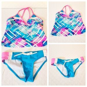 ZeroXposur Multi-colored Print Swimset Girl's size 7